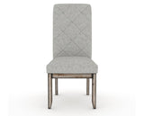 Canadel Champlain Upholstered Dining Chair 0138 in 7C Fabric and 72 Heritage Nature and Quilted Back, front view