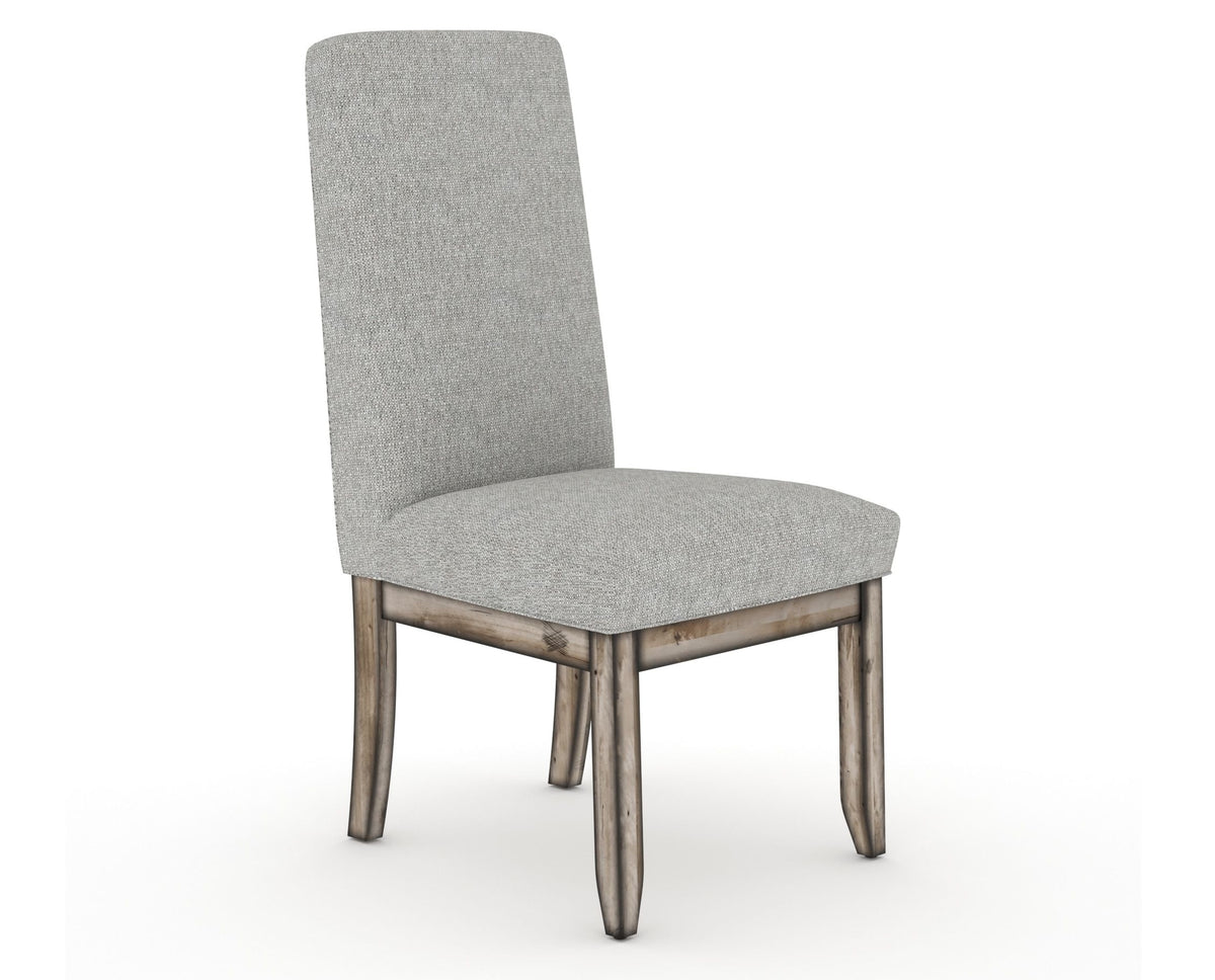 Canadel Champlain Upholstered Dining Chair 0138 in 7C Fabric and 72 Heritage Nature and Plain Back, three-quarter view