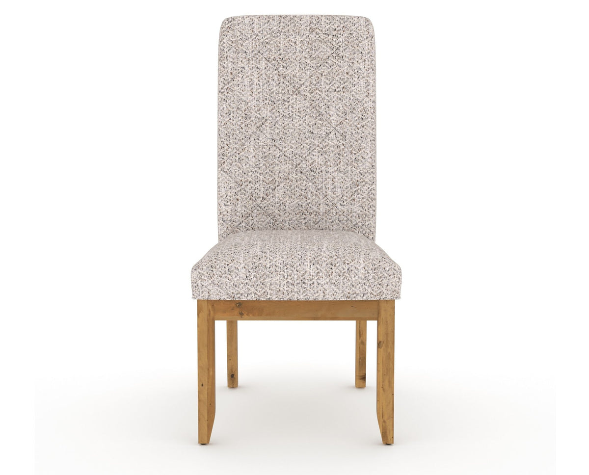 Canadel Champlain Upholstered Dining Chair 0138 in FP Crypton® and 01 Honey Washed and Quilted Back, front view