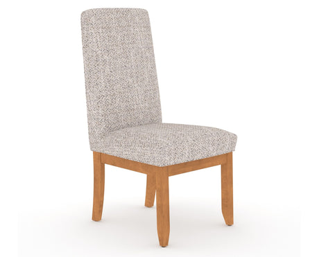 Canadel Upholstered Dining Chair 0138 in FP Crypton® and 01 Honey Washed and Plain Back, three-quarter view