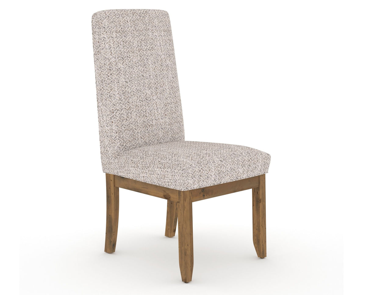 Canadel Champlain Upholstered Dining Chair 0138 in FP Crypton® and 03 Oak Washed and Plain Back, three-quarter view