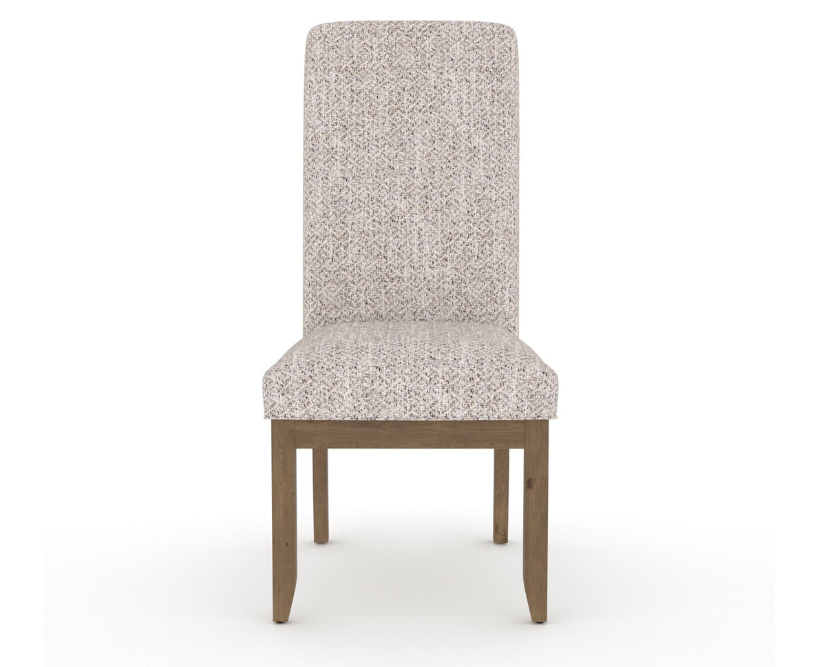 Canadel Champlain Upholstered Dining Chair 0138 in FP Crypton® and 25 Pecan Washed and Plain Back, front view