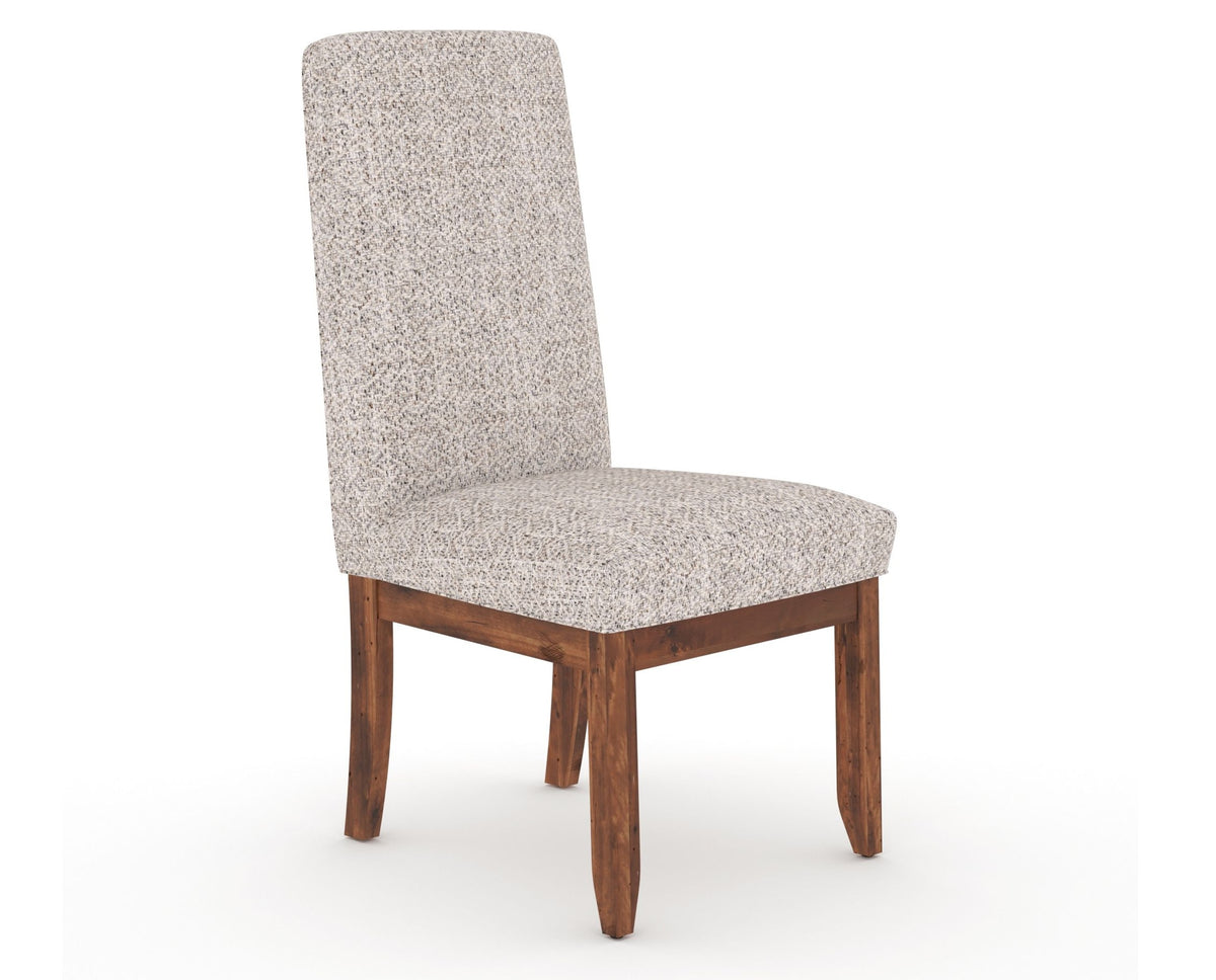Canadel Champlain Upholstered Dining Chair 0138 in FP Crypton® and 33 Spice Washed and Plain Back, three-quarter view