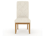 Canadel Champlain Upholstered Dining Chair 0138 in FT InsideOut® and 01 Honey Washed and Quilted Back, front view