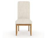 Canadel Champlain Upholstered Dining Chair 0138 in FT InsideOut® and 01 Honey Washed and Plain Back, front view