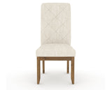 Canadel Champlain Upholstered Dining Chair 0138 in FT InsideOut® and 03 Oak Washed and Quilted Back, front view