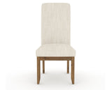 Canadel Champlain Upholstered Dining Chair 0138 in FT InsideOut® and 03 Oak Washed and Plain Back, front view