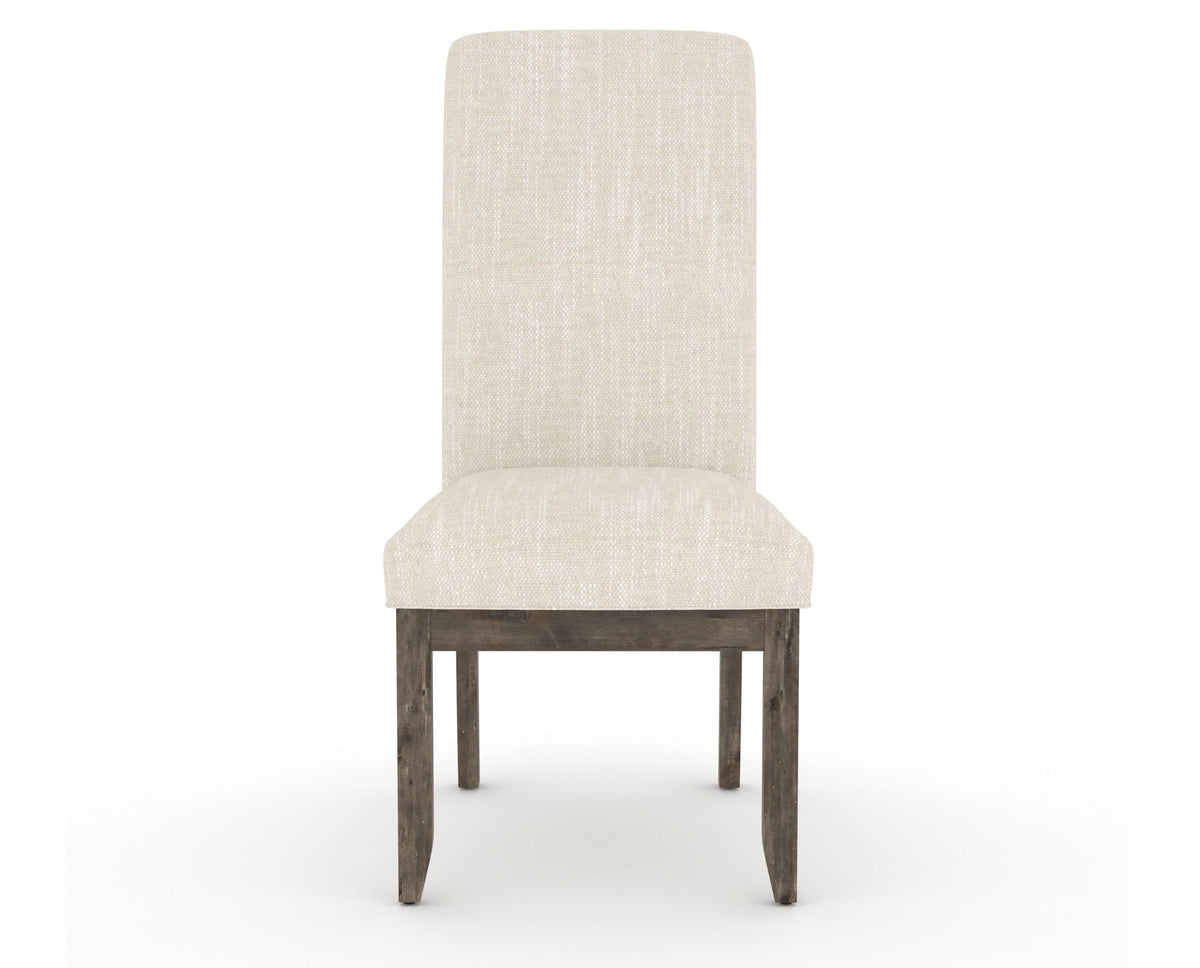Canadel Champlain Upholstered Dining Chair 0138 in FT InsideOut® and 08 Shadow and Plain Back, front view