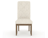 Canadel Champlain Upholstered Dining Chair 0138 in FT InsideOut® and 25 Pecan Washed and Quilted Back, front view