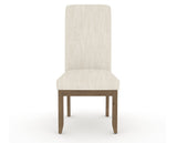 Canadel Champlain Upholstered Dining Chair 0138 in FT InsideOut® and 25 Pecan Washed and Plain Back, front view