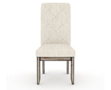 Canadel Champlain Upholstered Dining Chair 0138 in FT InsideOut® and 72 Heritage Nature and Quilted Back, front view