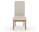 Canadel Champlain Upholstered Dining Chair 0138 in TB Fabric and 01 Honey Washed and Quilted Back, front view