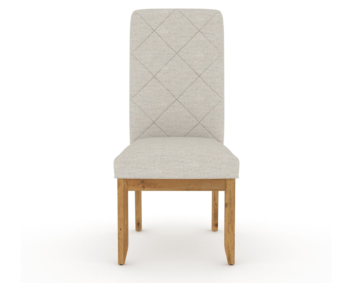 Canadel Champlain Upholstered Dining Chair 0138 in TB Fabric and 01 Honey Washed and Quilted Back, front view
