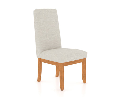 Canadel Upholstered Dining Chair 0138 in Honey Washed, three-quarter view