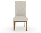 Canadel Champlain Upholstered Dining Chair 0138 in TB Fabric and 03 Oak Washed and Quilted Back, front view
