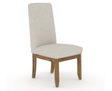 Canadel Champlain Upholstered Dining Chair 0138 in TB Fabric and 03 Oak Washed and Plain Back, three-quarter view
