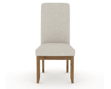 Canadel Champlain Upholstered Dining Chair 0138 in TB Fabric and 03 Oak Washed and Plain Back, front view