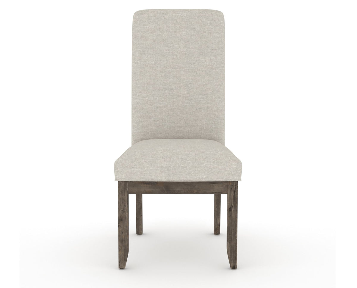 Canadel Champlain Upholstered Dining Chair 0138 in TB Fabric and 08 Shadow and Plain Back, front view