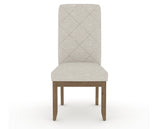 Canadel Champlain Upholstered Dining Chair 0138 in TB Fabric and 25 Pecan Washed and Quilted Back, front view