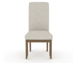 Canadel Champlain Upholstered Dining Chair 0138 in TB Fabric and 25 Pecan Washed and Plain Back, front view