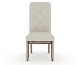 Canadel Champlain Upholstered Dining Chair 0138 in TB Fabric and 72 Heritage Nature and Quilted Back, front view
