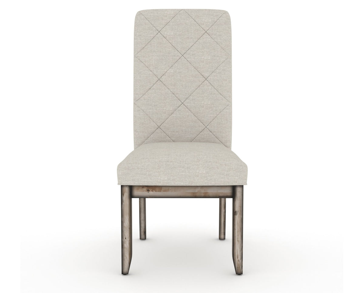 Canadel Champlain Upholstered Dining Chair 0138 in TB Fabric and 72 Heritage Nature and Quilted Back, front view