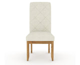 Canadel Champlain Upholstered Dining Chair 0138 in TW Fabric and 01 Honey Washed and Quilted Back, front view