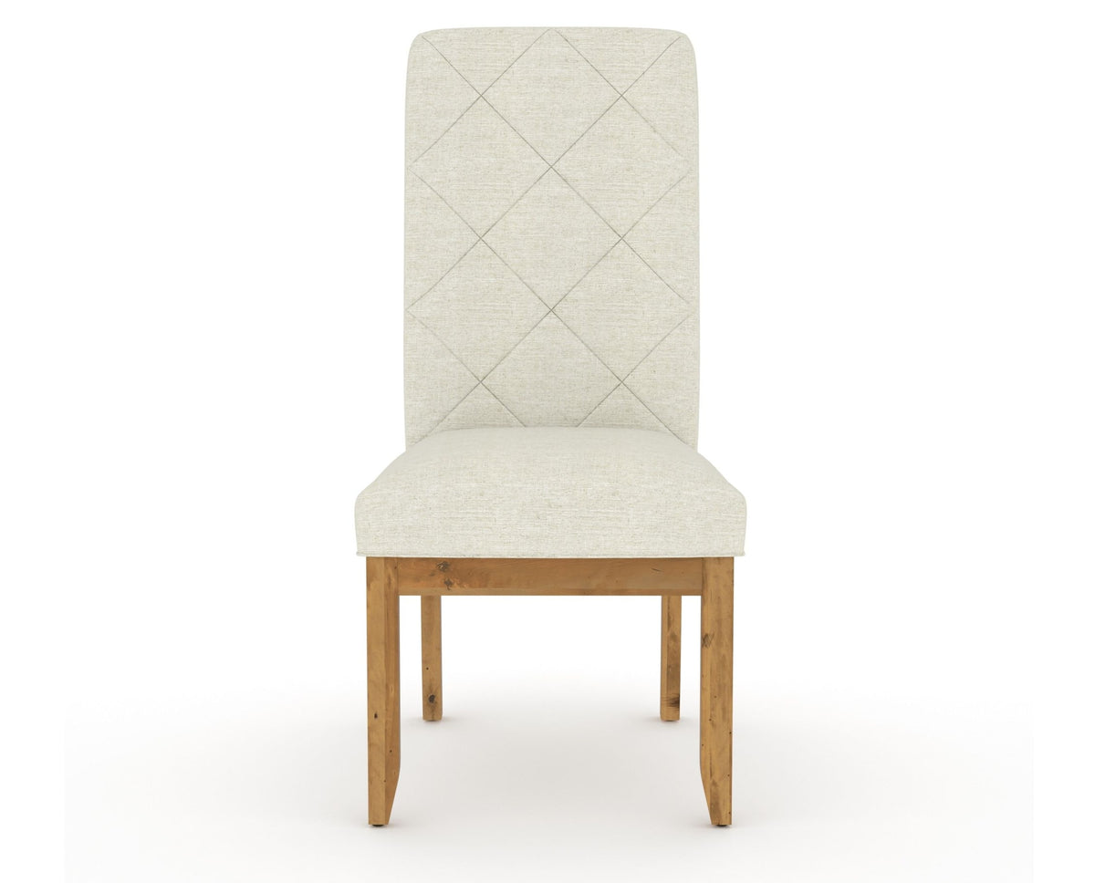 Canadel Champlain Upholstered Dining Chair 0138 in TW Fabric and 01 Honey Washed and Quilted Back, front view