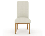 Canadel Champlain Upholstered Dining Chair 0138 in TW Fabric and 01 Honey Washed and Plain Back, front view