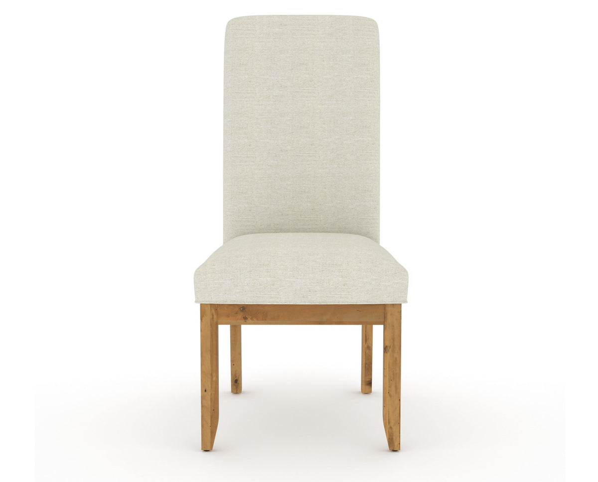 Canadel Champlain Upholstered Dining Chair 0138 in TW Fabric and 01 Honey Washed and Plain Back, front view