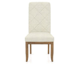 Canadel Champlain Upholstered Dining Chair 0138 in Oak Washed and Quilted Fabric TW, front view