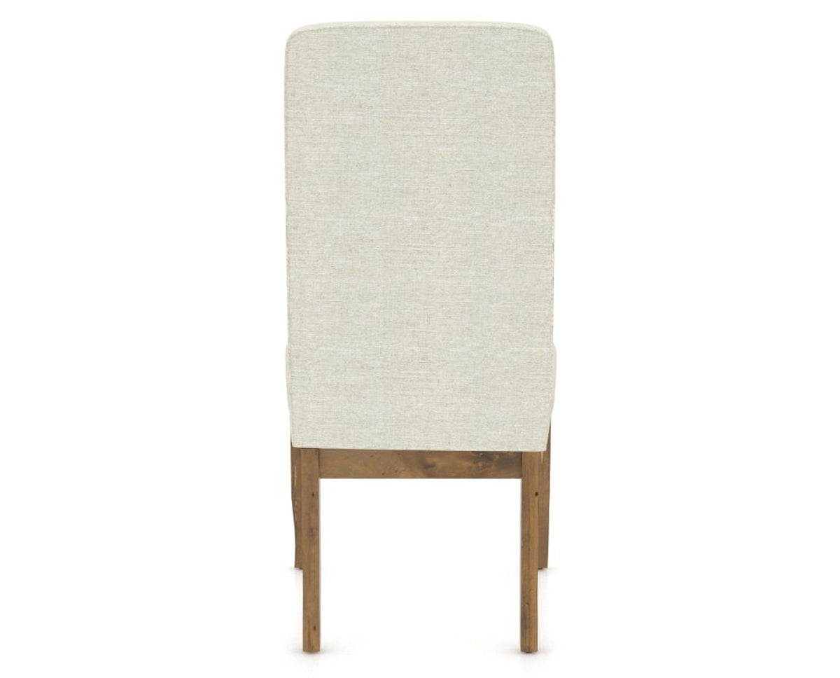 Canadel Champlain Upholstered Dining Chair 0138 in Oak Washed and Quilted Fabric TW, back view