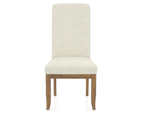 Canadel Champlain Upholstered Dining Chair 0138 in Oak Washed and Fabric TW, front view