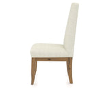 Canadel Champlain Upholstered Dining Chair 0138 in Oak Washed and Fabric TW, side view