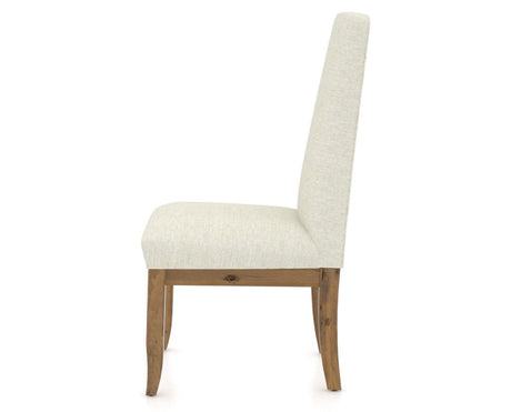 Canadel Champlain Upholstered Dining Chair 0138 in Oak Washed and Fabric TW, side view