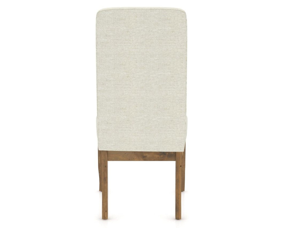 Canadel Champlain Upholstered Dining Chair 0138 in Oak Washed and Fabric TW, back view