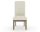 Canadel Champlain Upholstered Dining Chair 0138 in TW Fabric and 25 Pecan Washed and Plain Back, front view