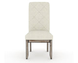 Canadel Champlain Upholstered Dining Chair 0138 in TW Fabric and 72 Heritage Nature and Quilted Back, front view