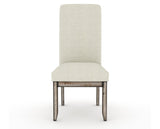 Canadel Champlain Upholstered Dining Chair 0138 in TW Fabric and 72 Heritage Nature and Plain Back, front view