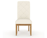 Canadel Champlain Upholstered Dining Chair 0138 in YJ Faux Leather and 01 Honey Washed and Quilted Back, front view