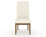 Canadel Champlain Upholstered Dining Chair 0138 in YJ Faux Leather and 03 Oak Washed and Quilted Back, front view