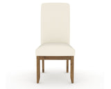 Canadel Champlain Upholstered Dining Chair 0138 in YJ Faux Leather and 03 Oak Washed and Plain Back, front view