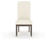 Canadel Champlain Upholstered Dining Chair 0138 in YJ Faux Leather and 08 Shadow and Quilted Back, front view