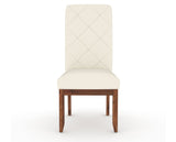 Canadel Champlain Upholstered Dining Chair 0138 in YJ Faux Leather and 33 Spice Washed and Quilted Back, front view
