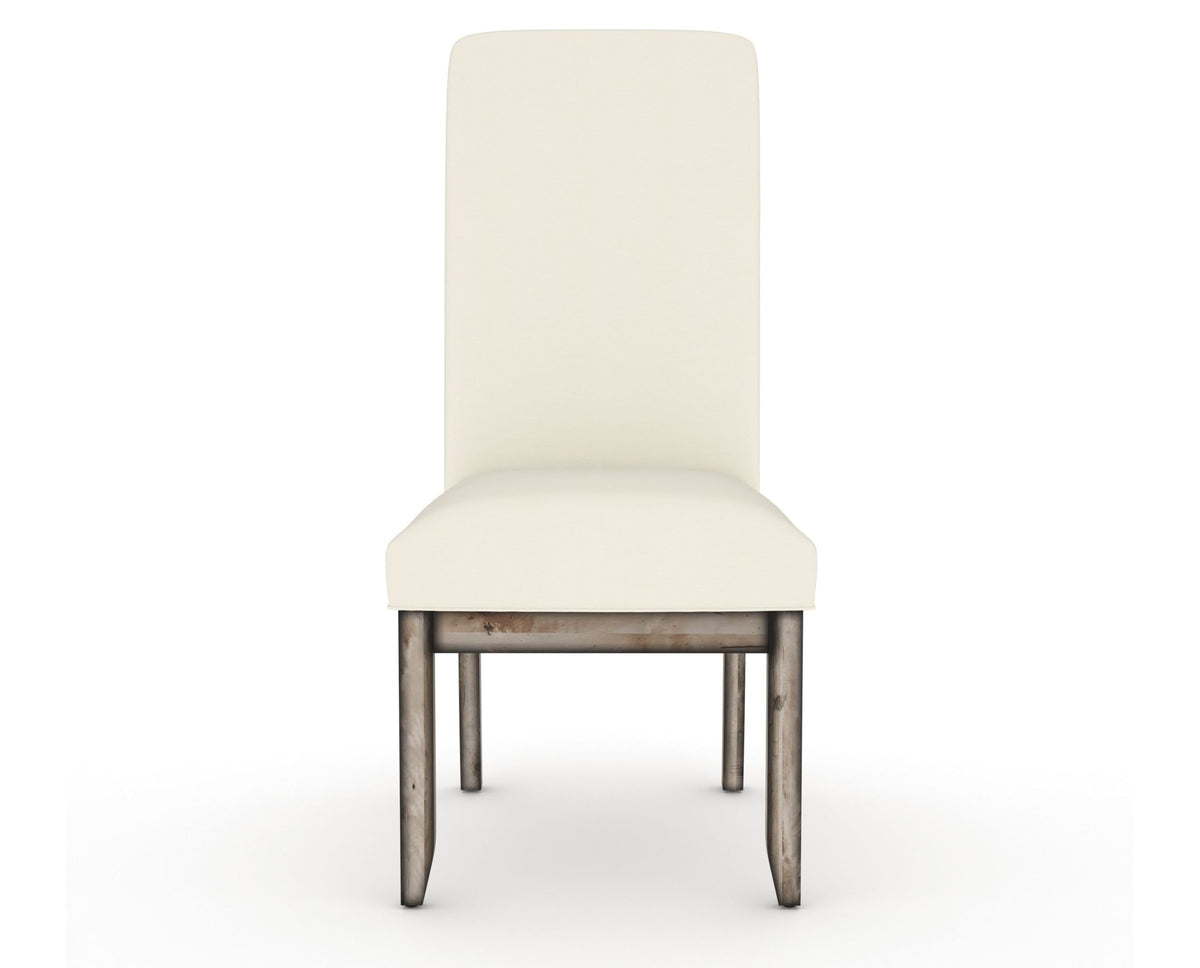 Canadel Champlain Upholstered Dining Chair 0138 in YJ Faux Leather and 72 Heritage Nature and Plain Back, front view