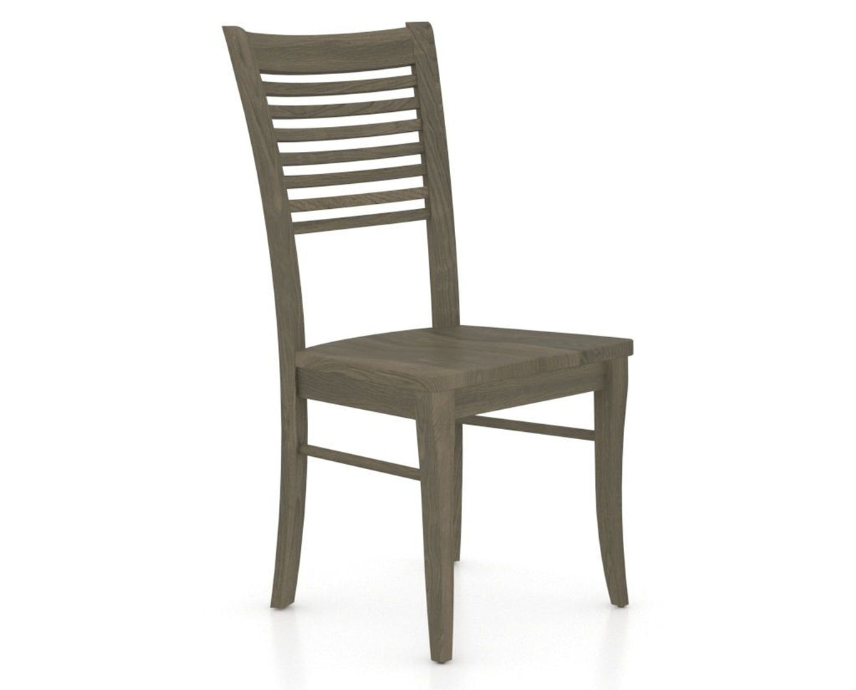 Canadel Dining Chair 0229 in Wood Seat and 08 Shadow, three-quarter view