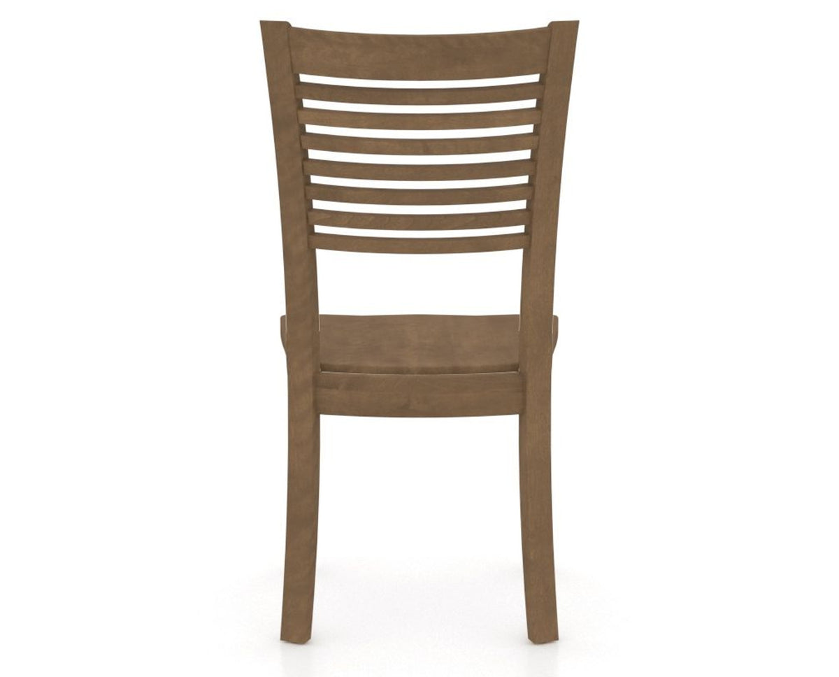 Canadel Dining Chair 0229 in Wood Seat and 25 Pecan Washed, back view