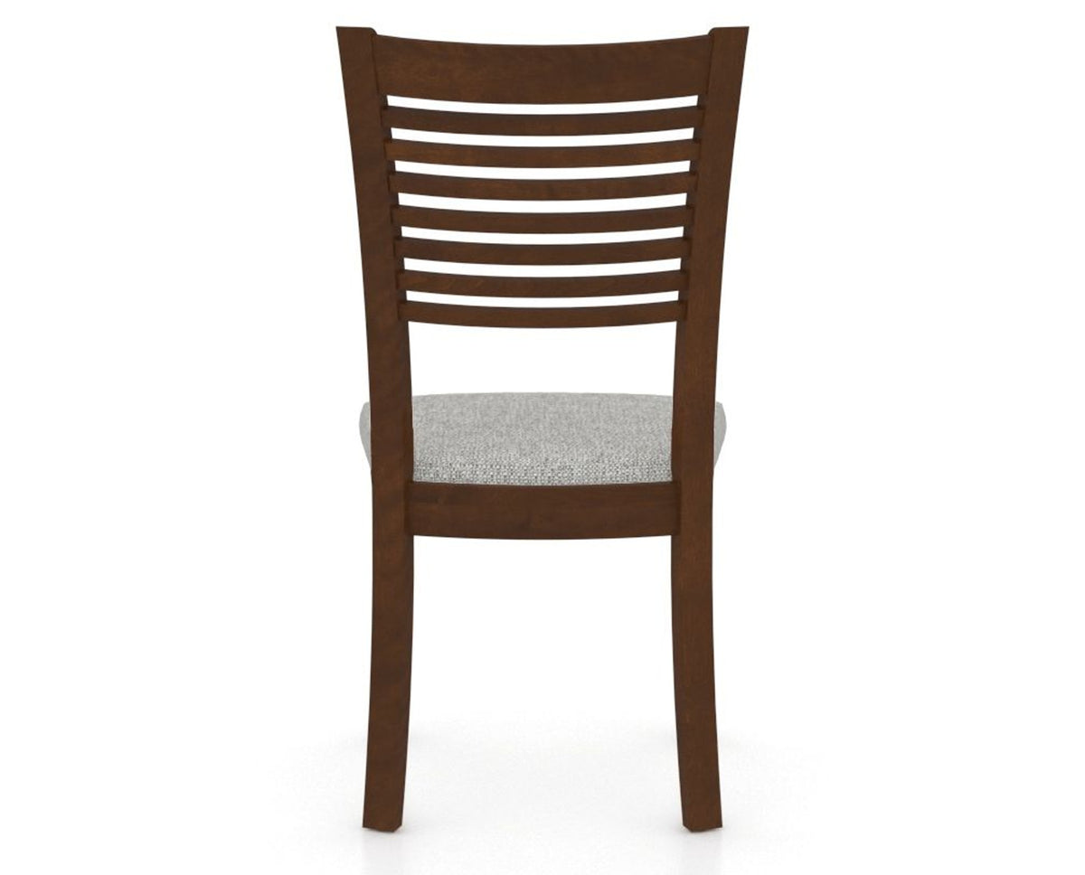 Canadel Dining Chair 0229 in 7C Fabric and 19 Cognac Washed, back view