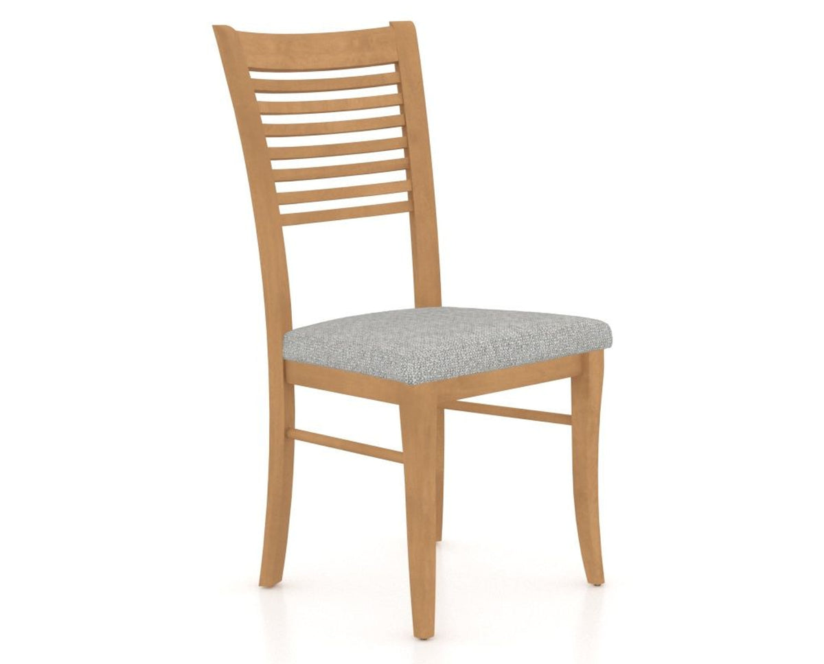 Canadel Dining Chair 0229 in 7C Fabric and 20 Caramel Washed, three-quarter view