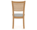 Canadel Dining Chair 0229 in 7C Fabric and 20 Caramel Washed, back view